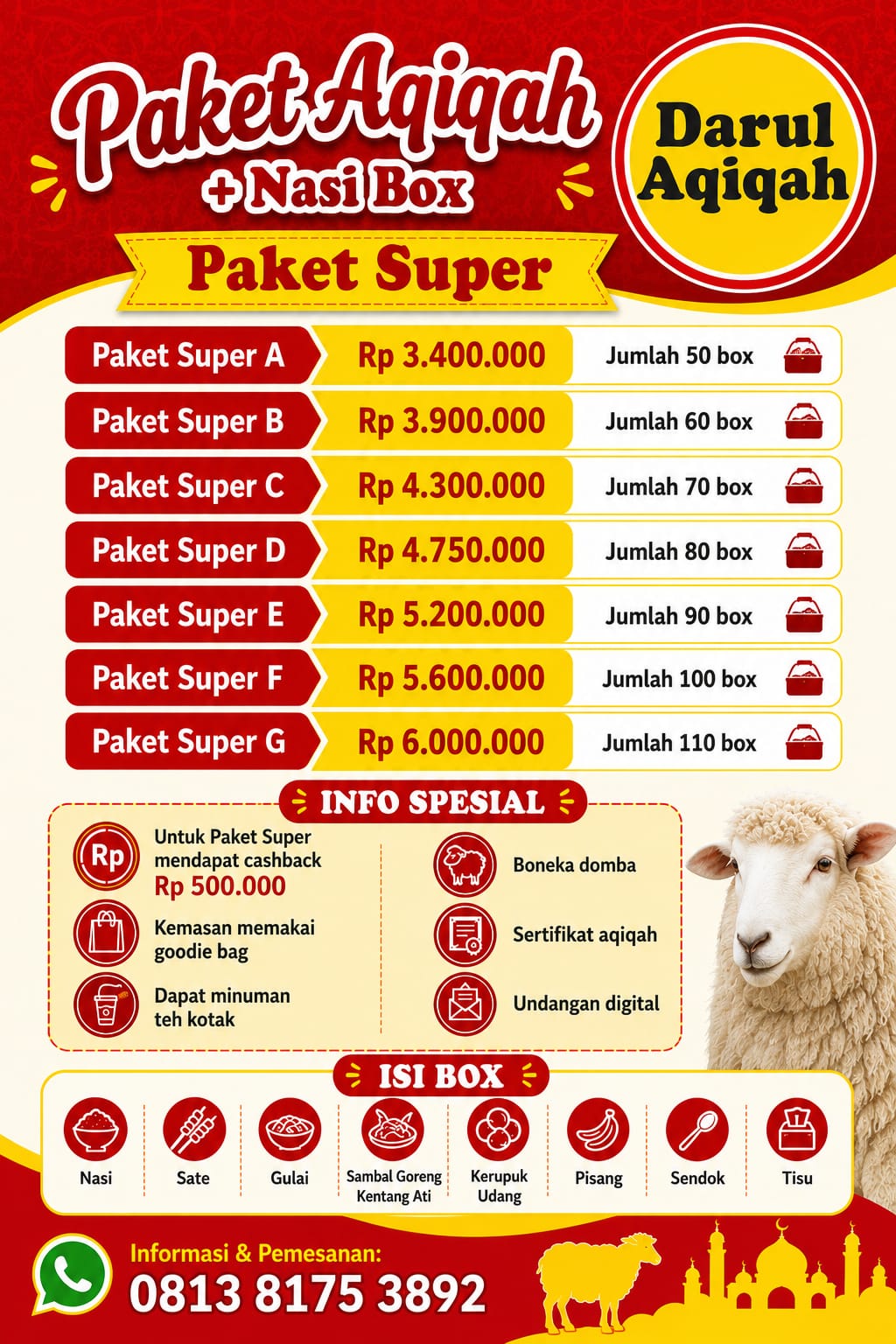 paket aqiqah nasi box paket super